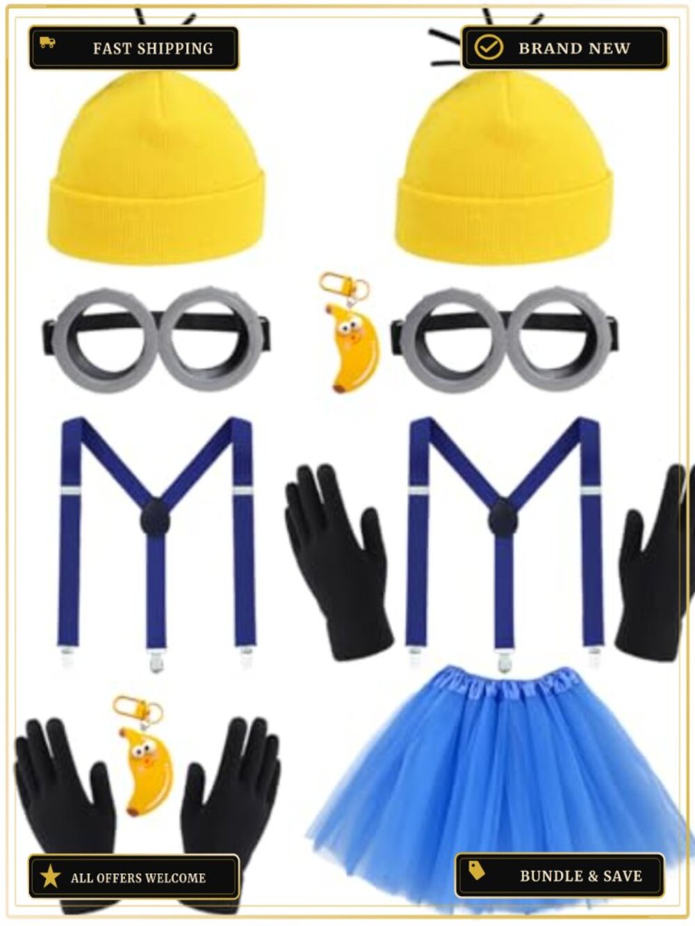 Adult Couples Cartoon Costume Set Funny Halloween Accessory Kit